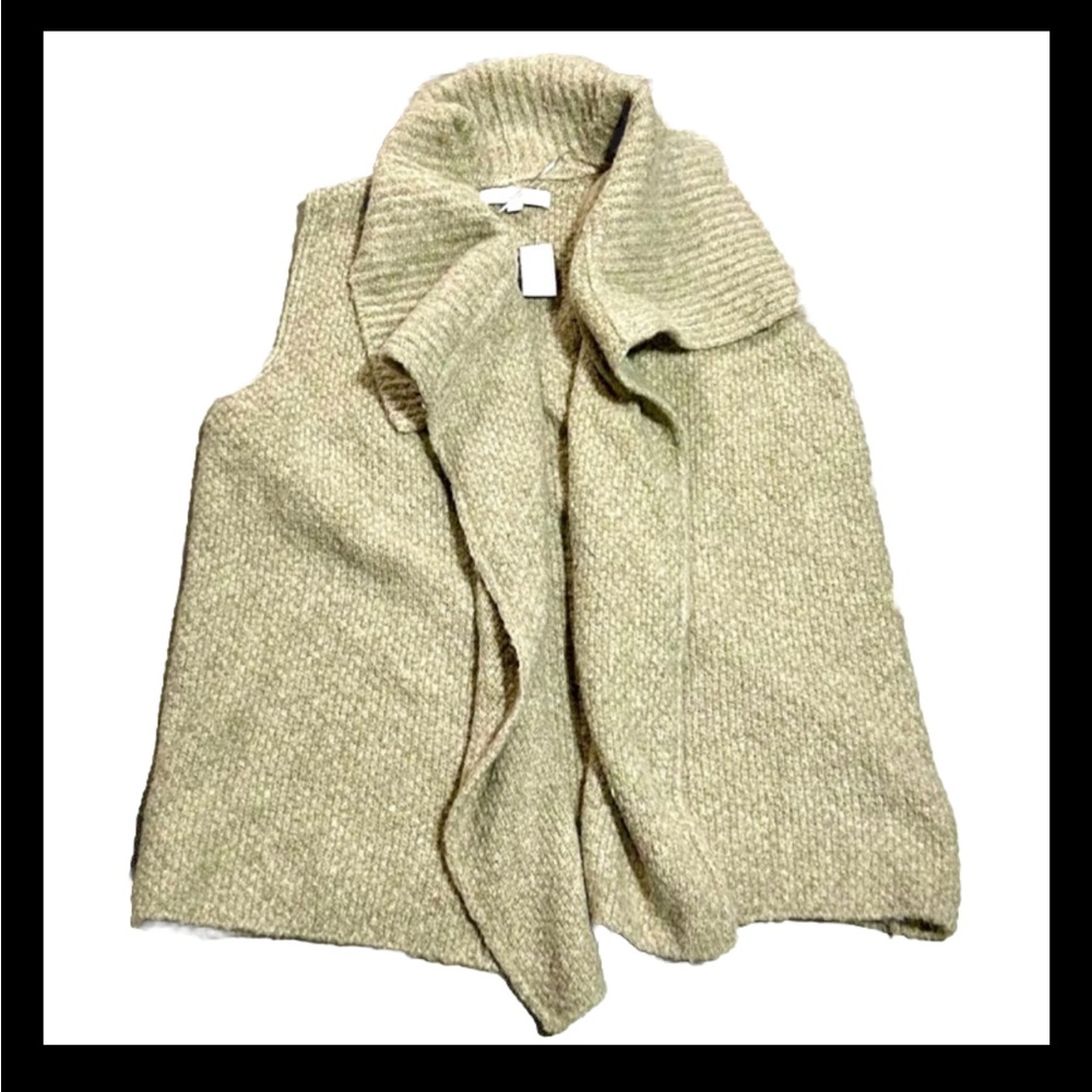 NWT LOFT Tan Knit Wool Vest Size XL